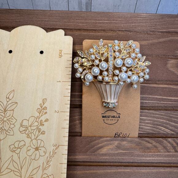 Flower Bouquet Pin Flower Arrangement Jewelry Brooch Fashion Jewelry FAST SHIP - Picture 3 of 3